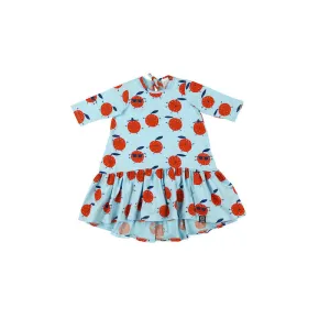 Kukukid Longsleeve Dress Light Blue Orange