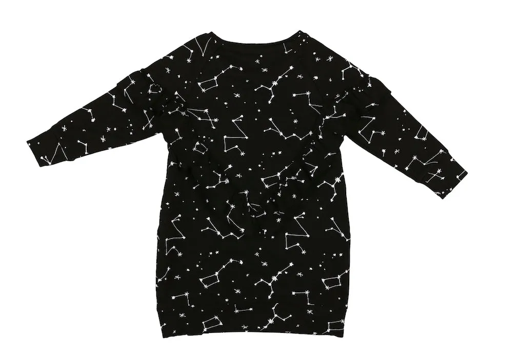 Kukukid Wing Dress Black Constellation
