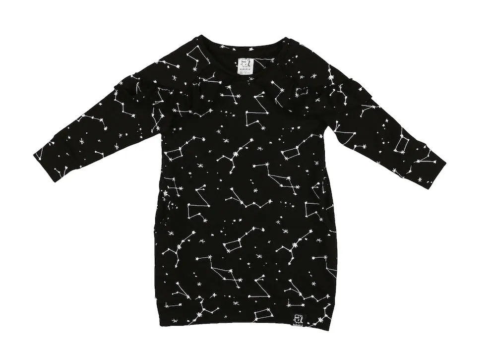 Kukukid Wing Dress Black Constellation