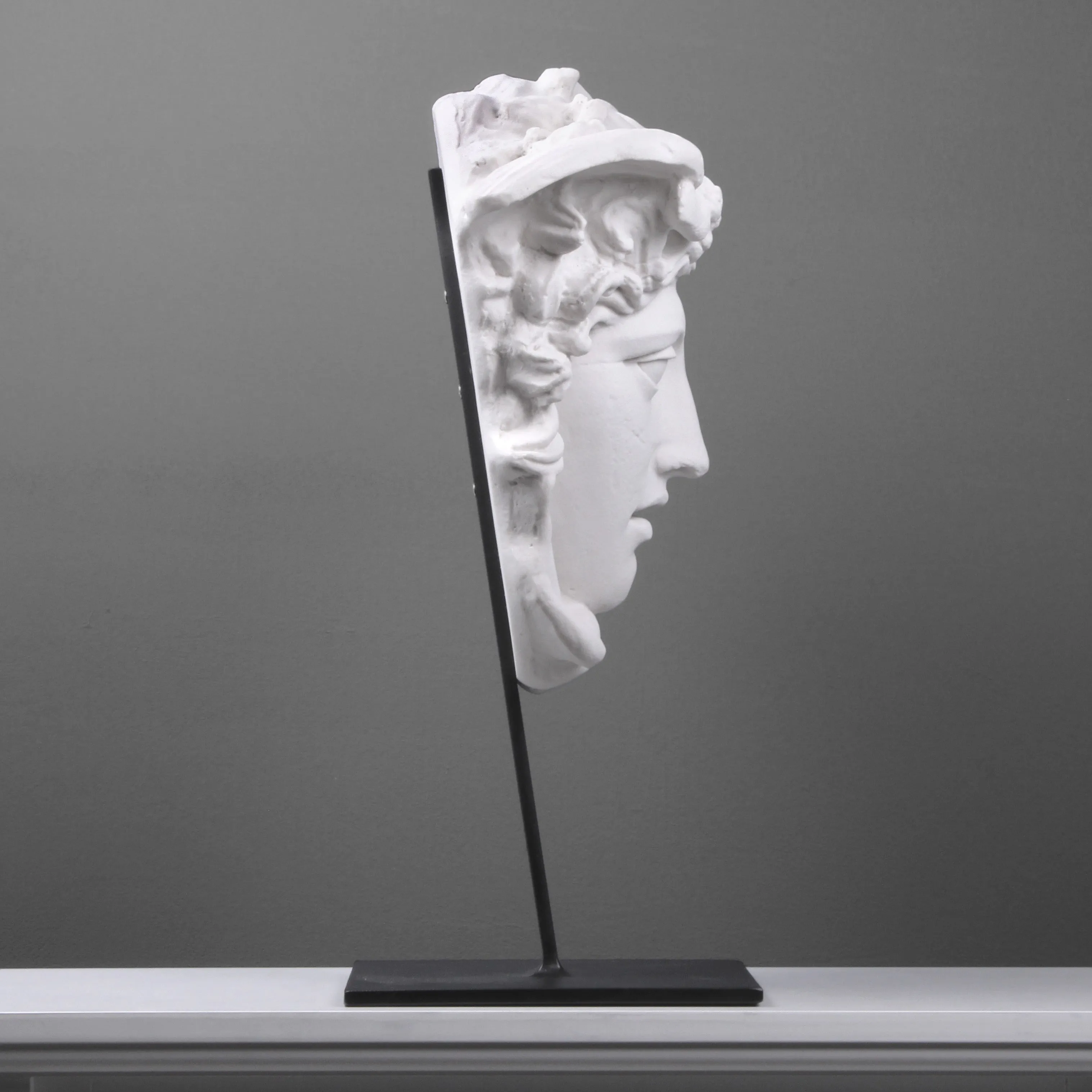 Large Medusa Head Statue on iron Base