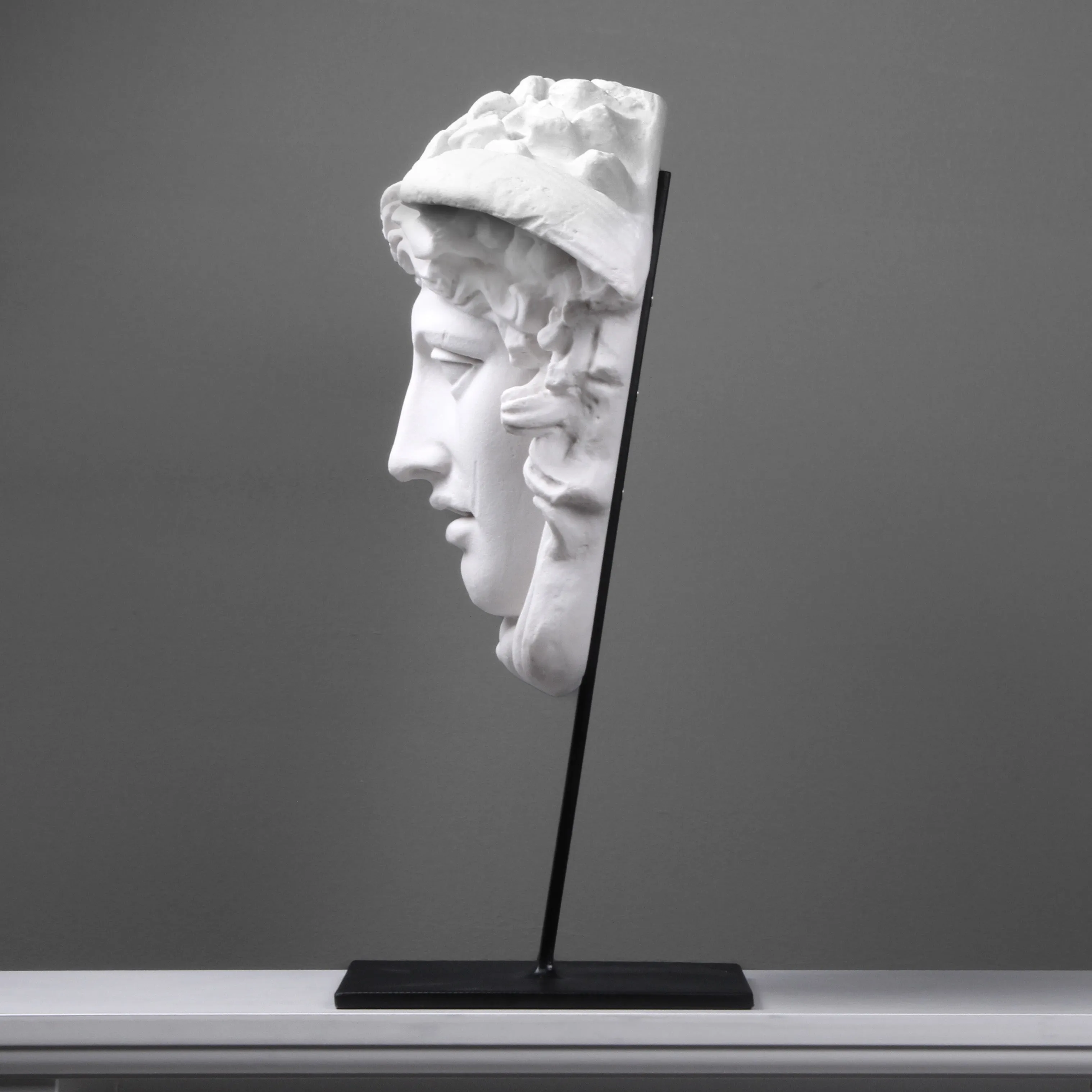 Large Medusa Head Statue on iron Base
