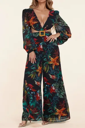 L'atiste CJS5116N Print Jumpsuit