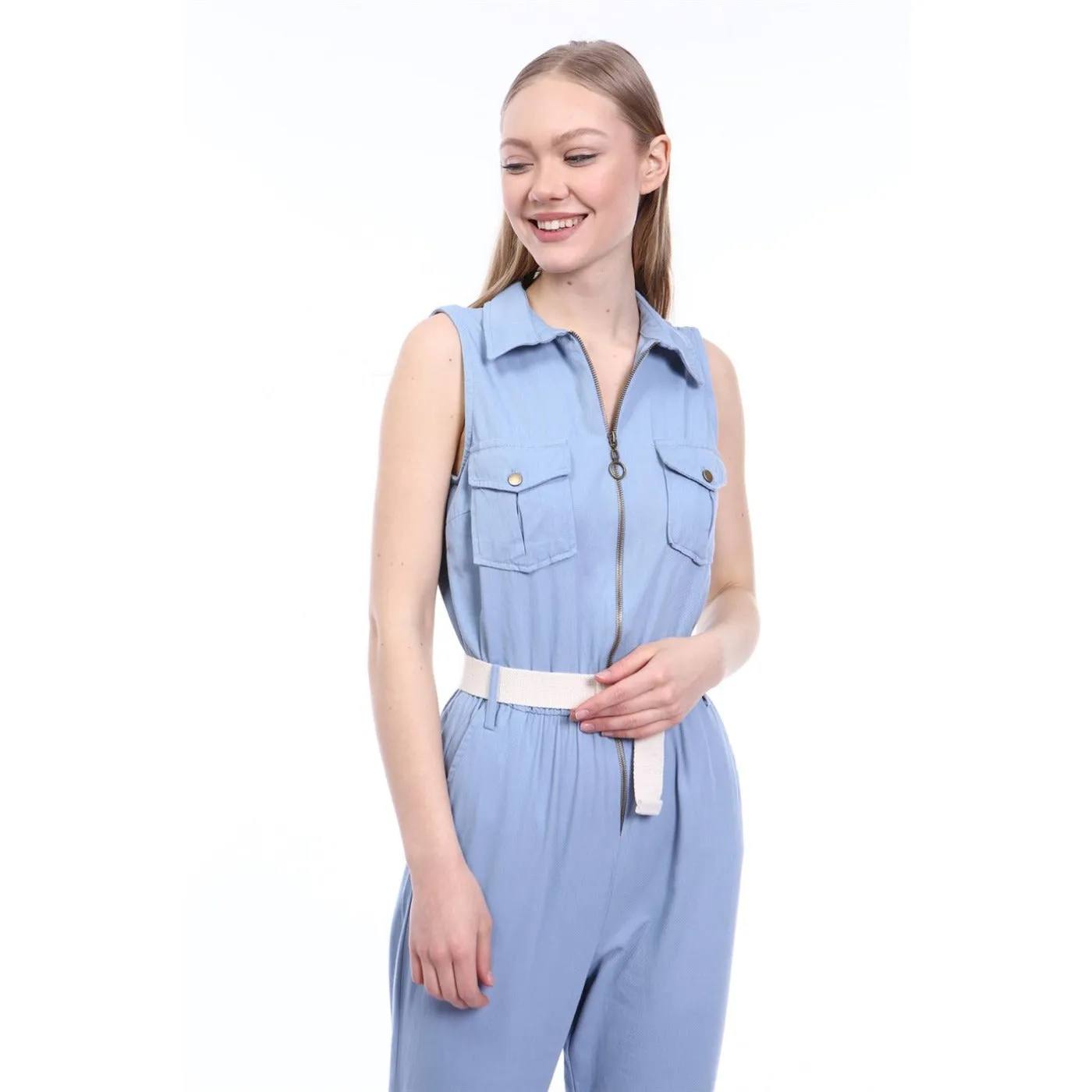 Light Blue Denim Jumpsuit