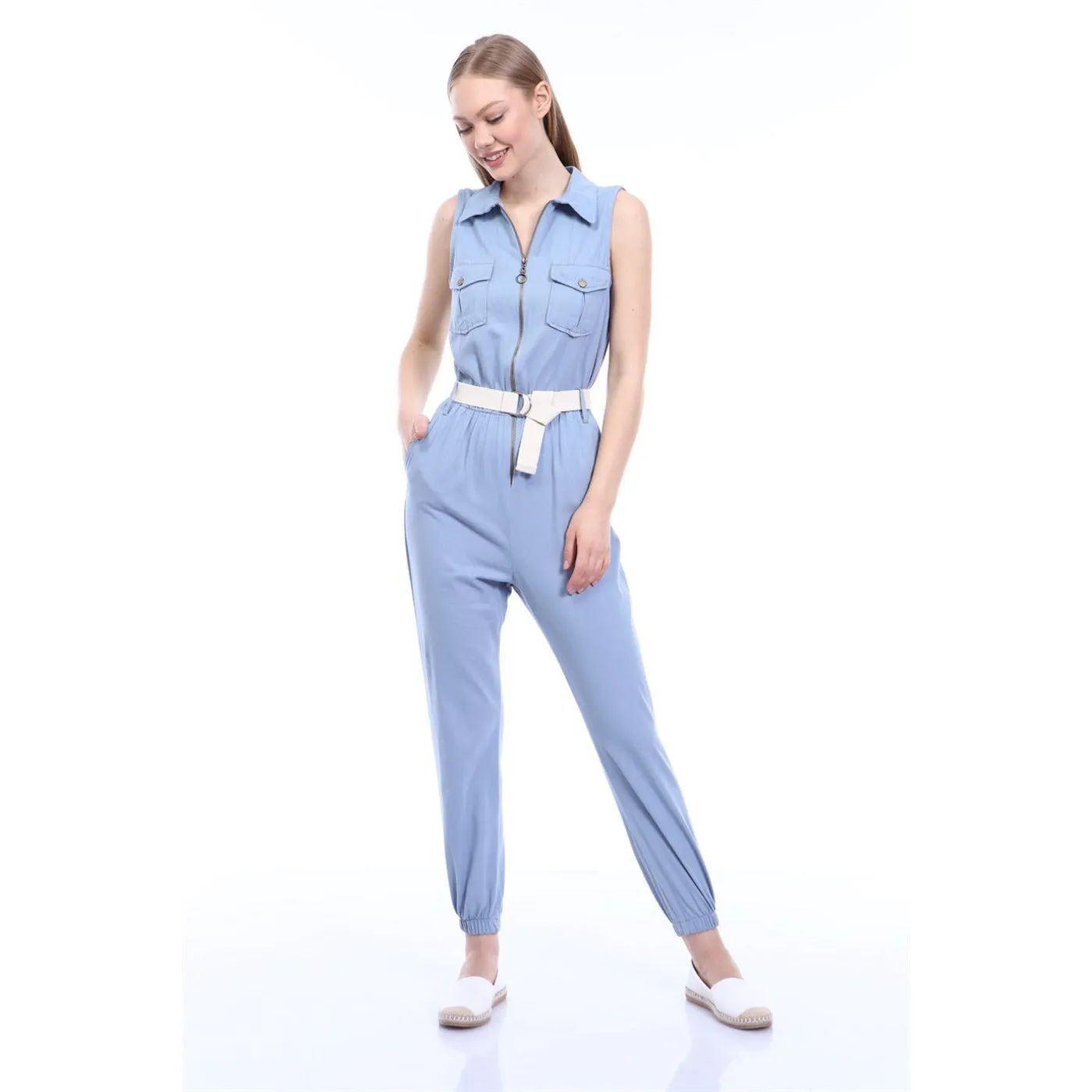 Light Blue Denim Jumpsuit