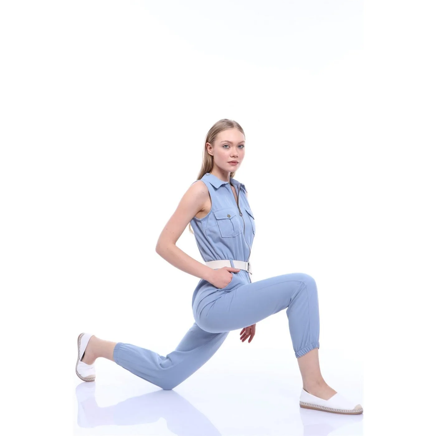 Light Blue Denim Jumpsuit