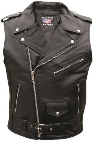 Men's AL2012 Basic Sleeveless Motorcycle Jacket 48 Black