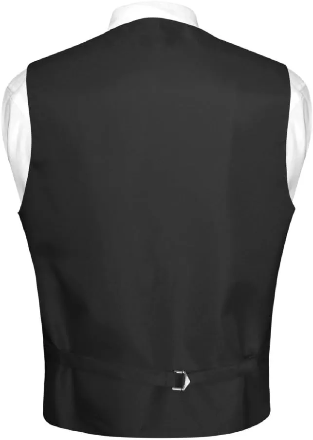 Men's Plaid Design Dress Vest & BOWTie Purple Black White BOW Tie Set