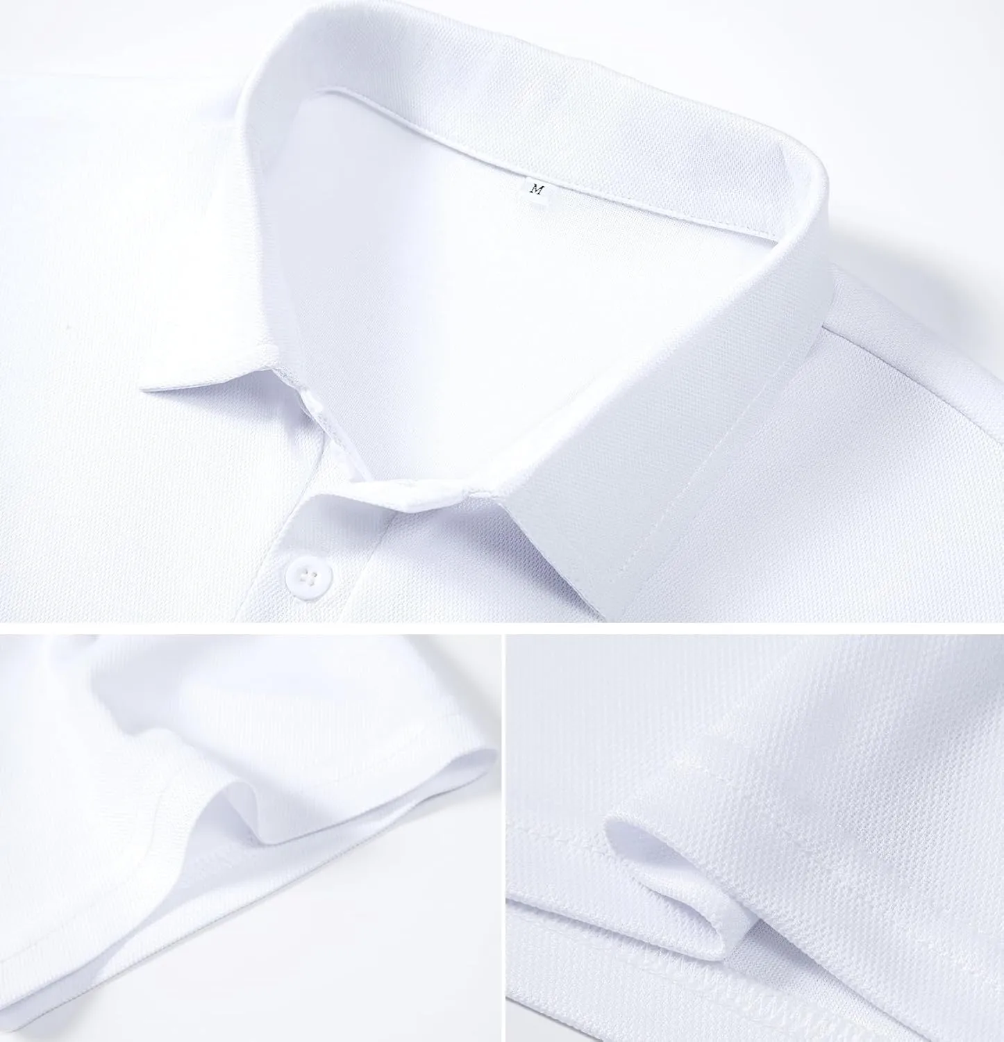 Men's Polyester Pique Polo Shirts Summer Casual Printed Short Sleeve Golf Polo Shirts