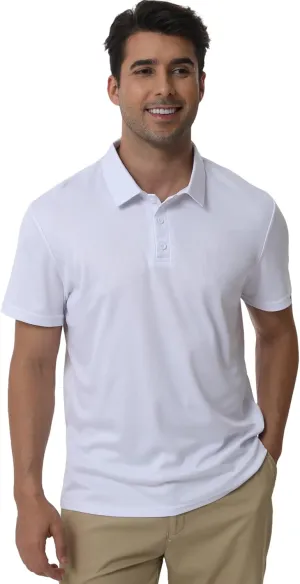 Men's Polyester Pique Polo Shirts Summer Casual Printed Short Sleeve Golf Polo Shirts
