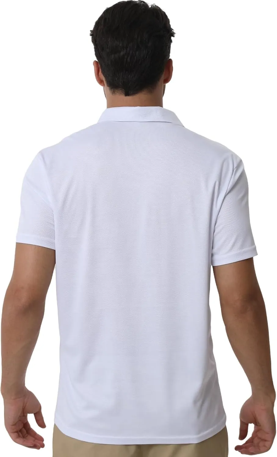 Men's Polyester Pique Polo Shirts Summer Casual Printed Short Sleeve Golf Polo Shirts