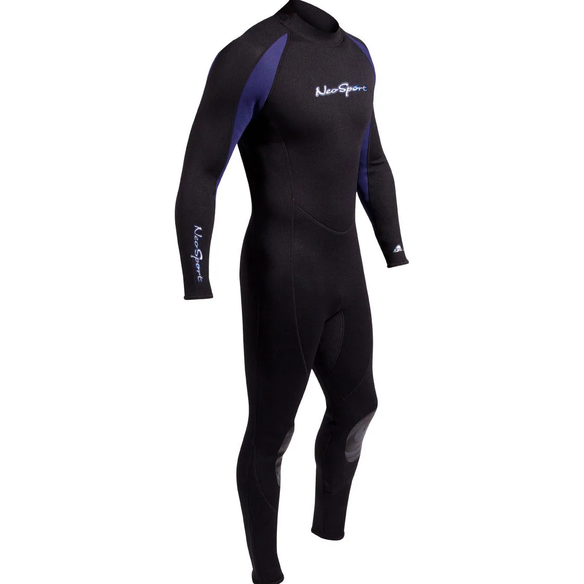 Open Box NeoSport 7/5mm Men’s Neoprene Backzip Jumpsuits-Black / Blue-XXLG