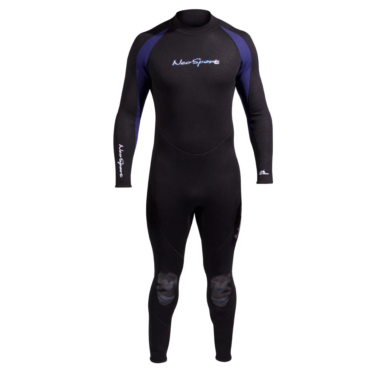 Open Box NeoSport 7/5mm Men’s Neoprene Backzip Jumpsuits-Black / Blue-XXLG