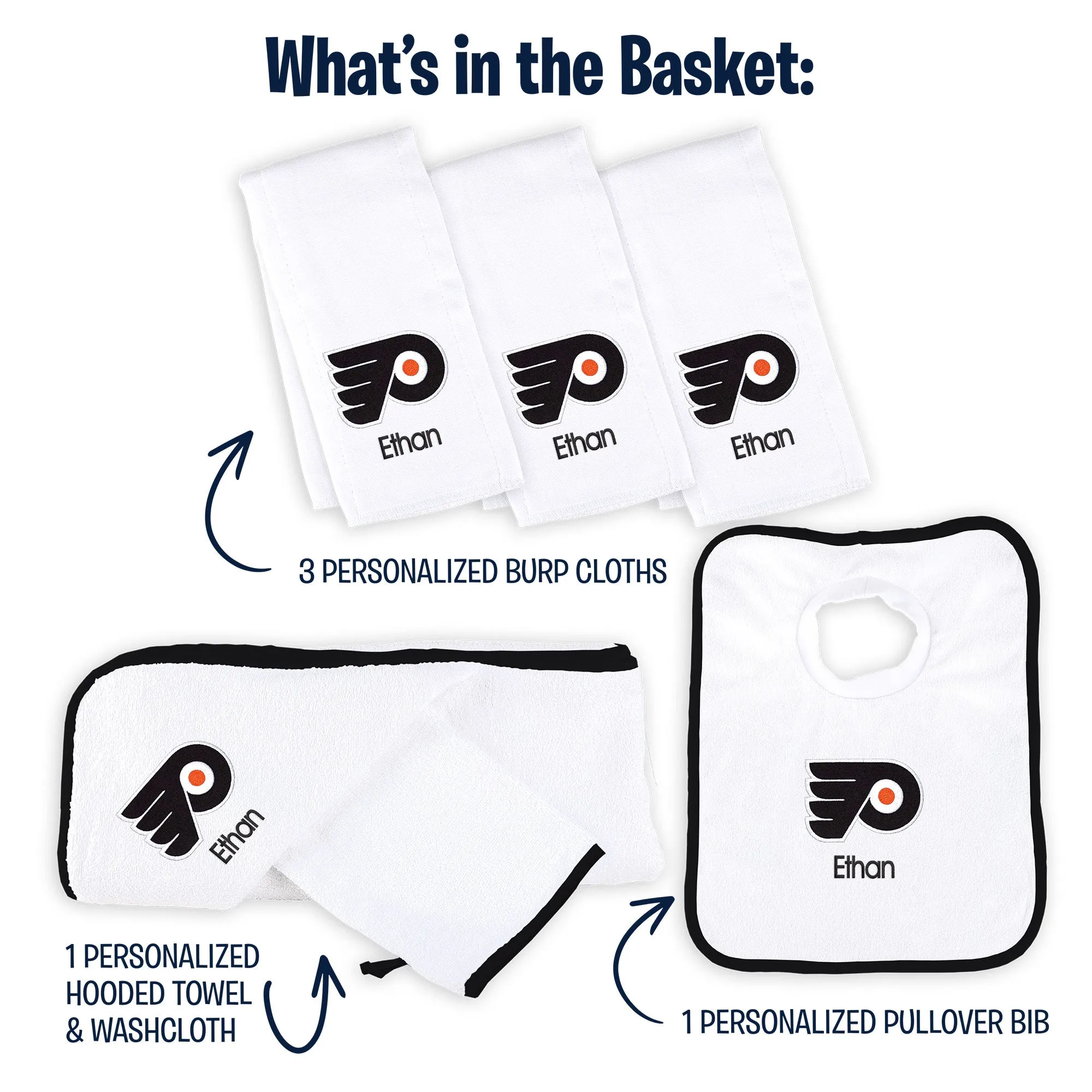 Personalized Philadelphia Flyers Medium Basket - 6 Items