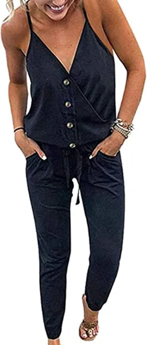 PRETTYGARDEN Womens Summer Casual One Piece Jumpsuits Spaghetti Strap Pants Romper 2025 Spring Vacation Resort Outfits