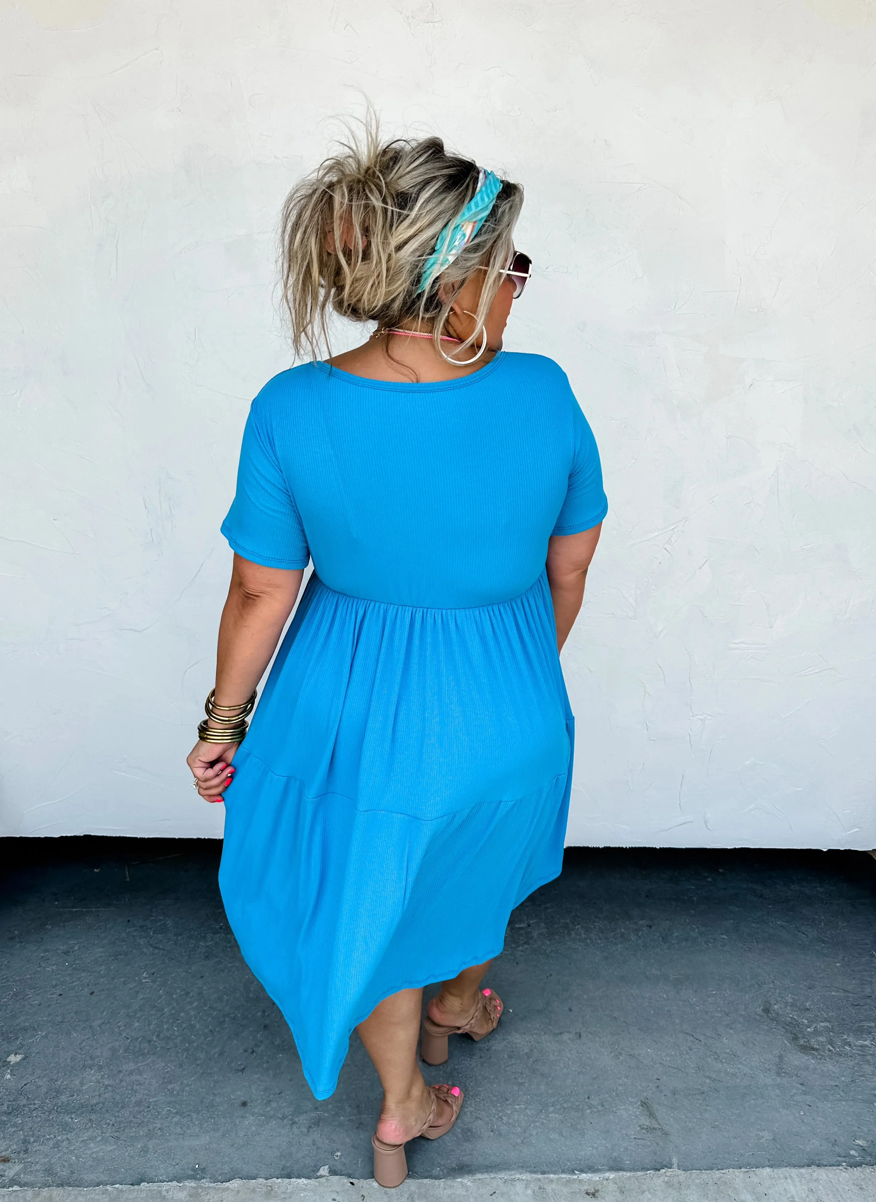 Prints & Solids - Stormi Tiered Ribbed Dress by Blakeley