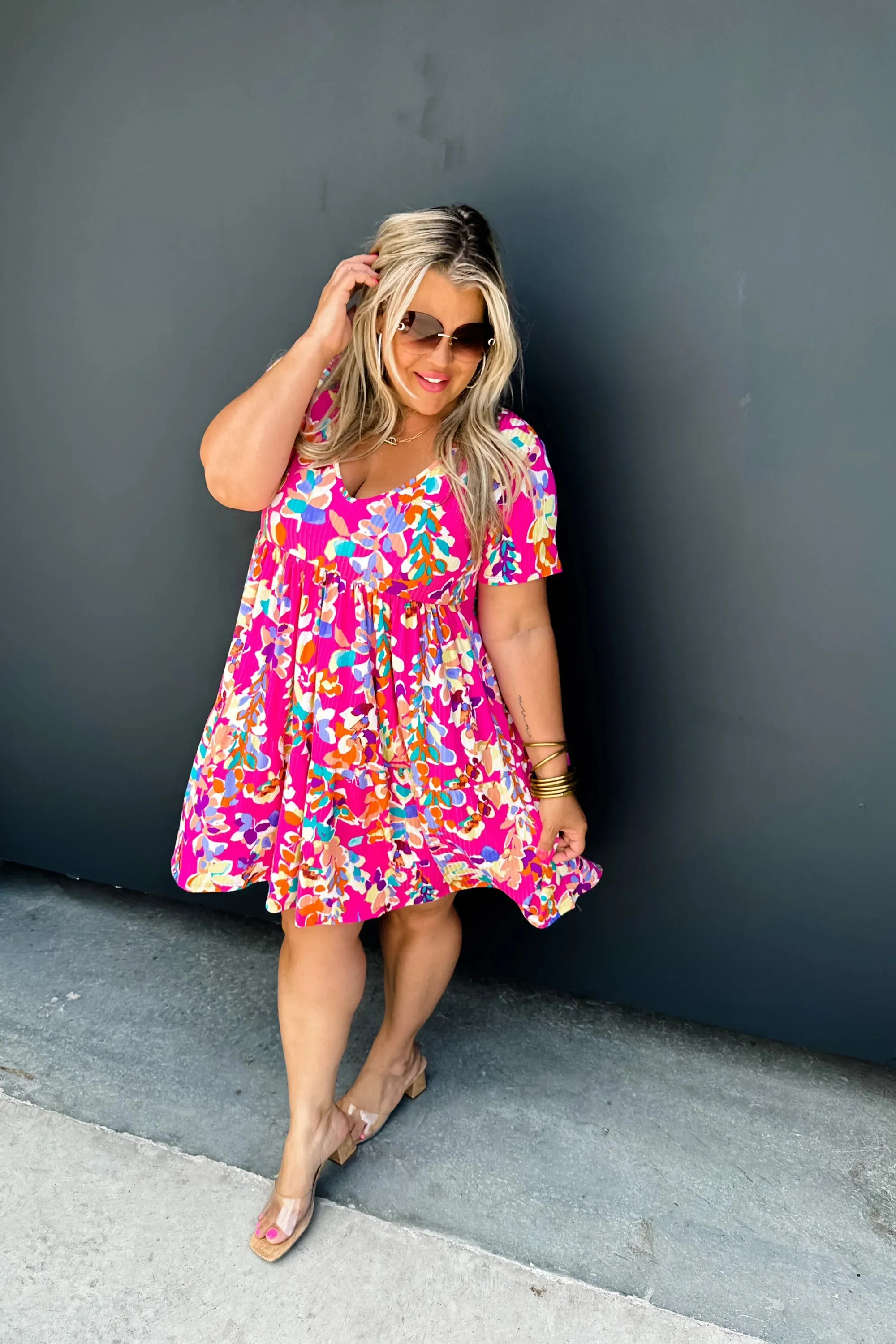 Prints & Solids - Stormi Tiered Ribbed Dress by Blakeley