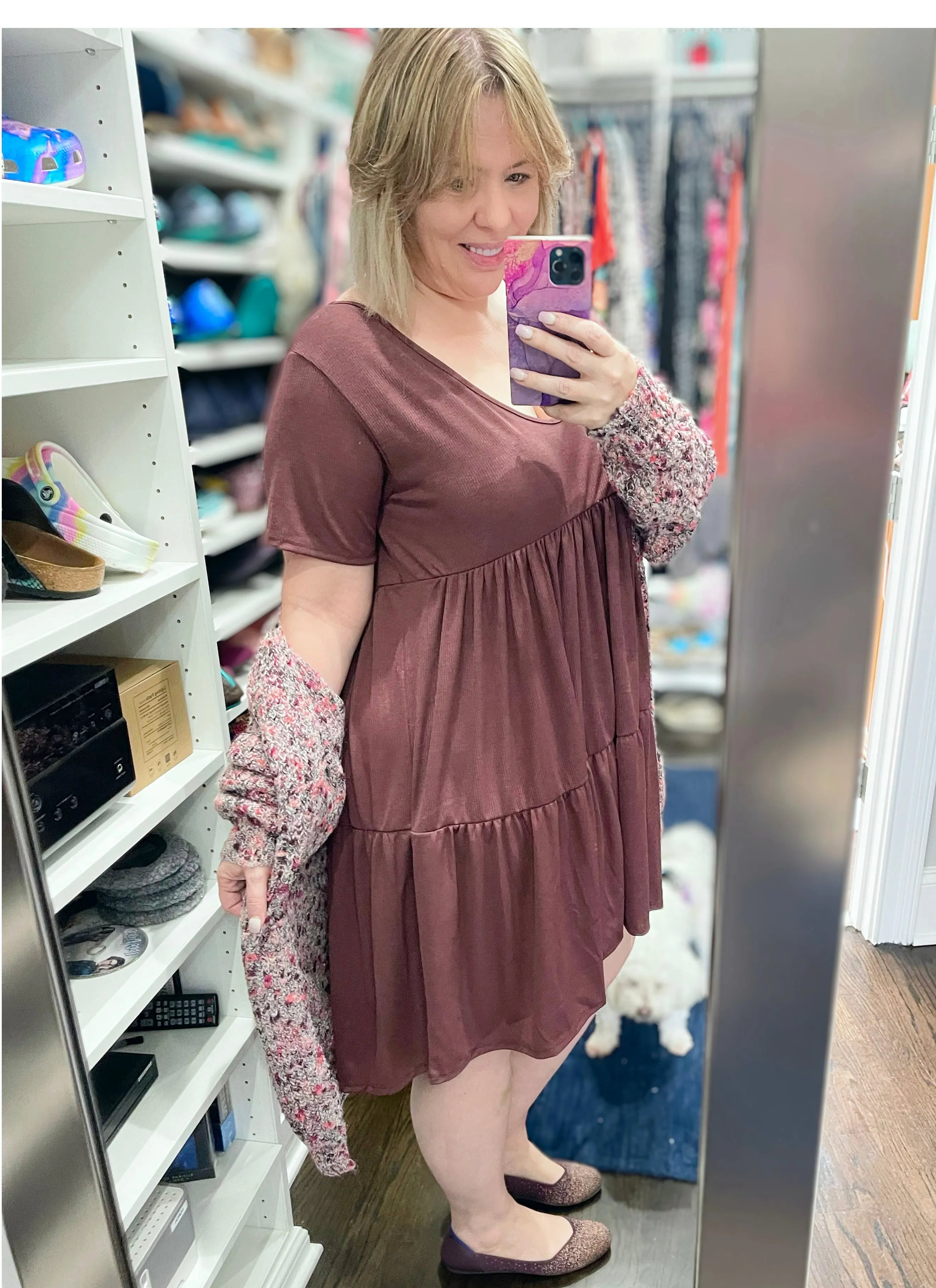 Prints & Solids - Stormi Tiered Ribbed Dress by Blakeley