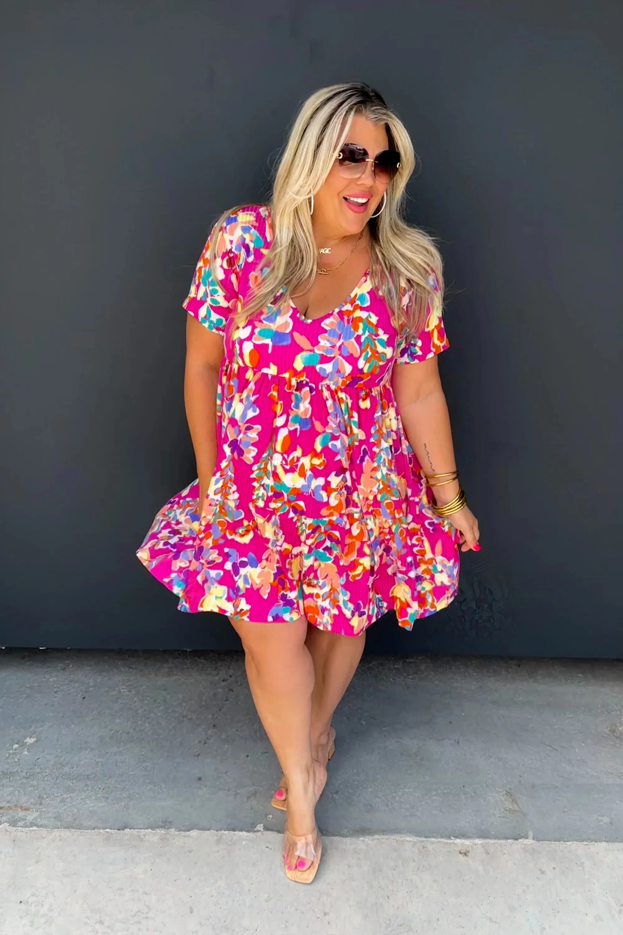 Prints & Solids - Stormi Tiered Ribbed Dress by Blakeley