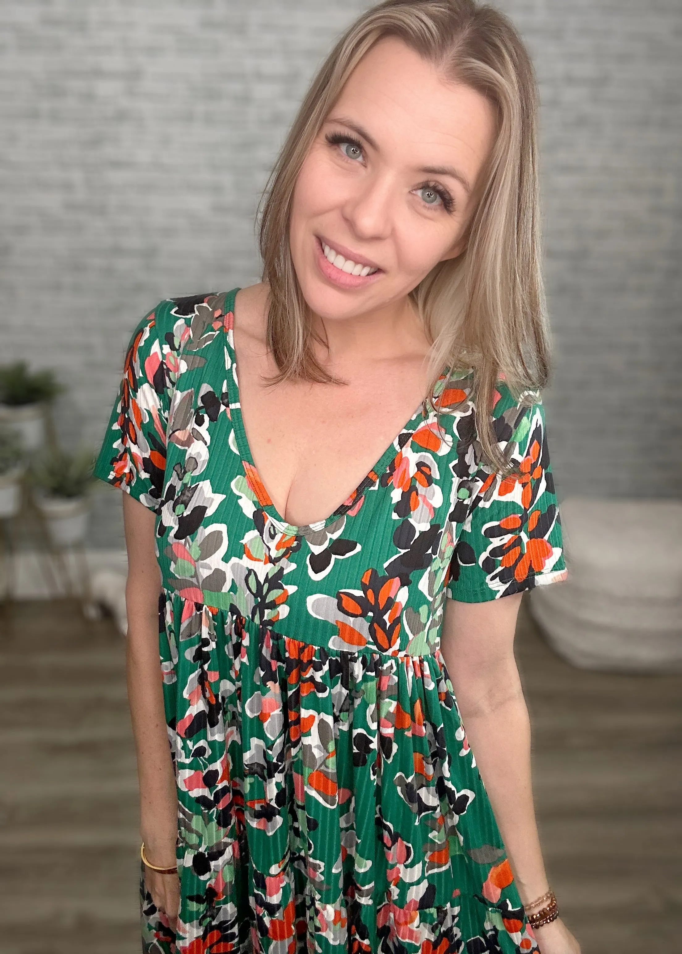 Prints & Solids - Stormi Tiered Ribbed Dress by Blakeley