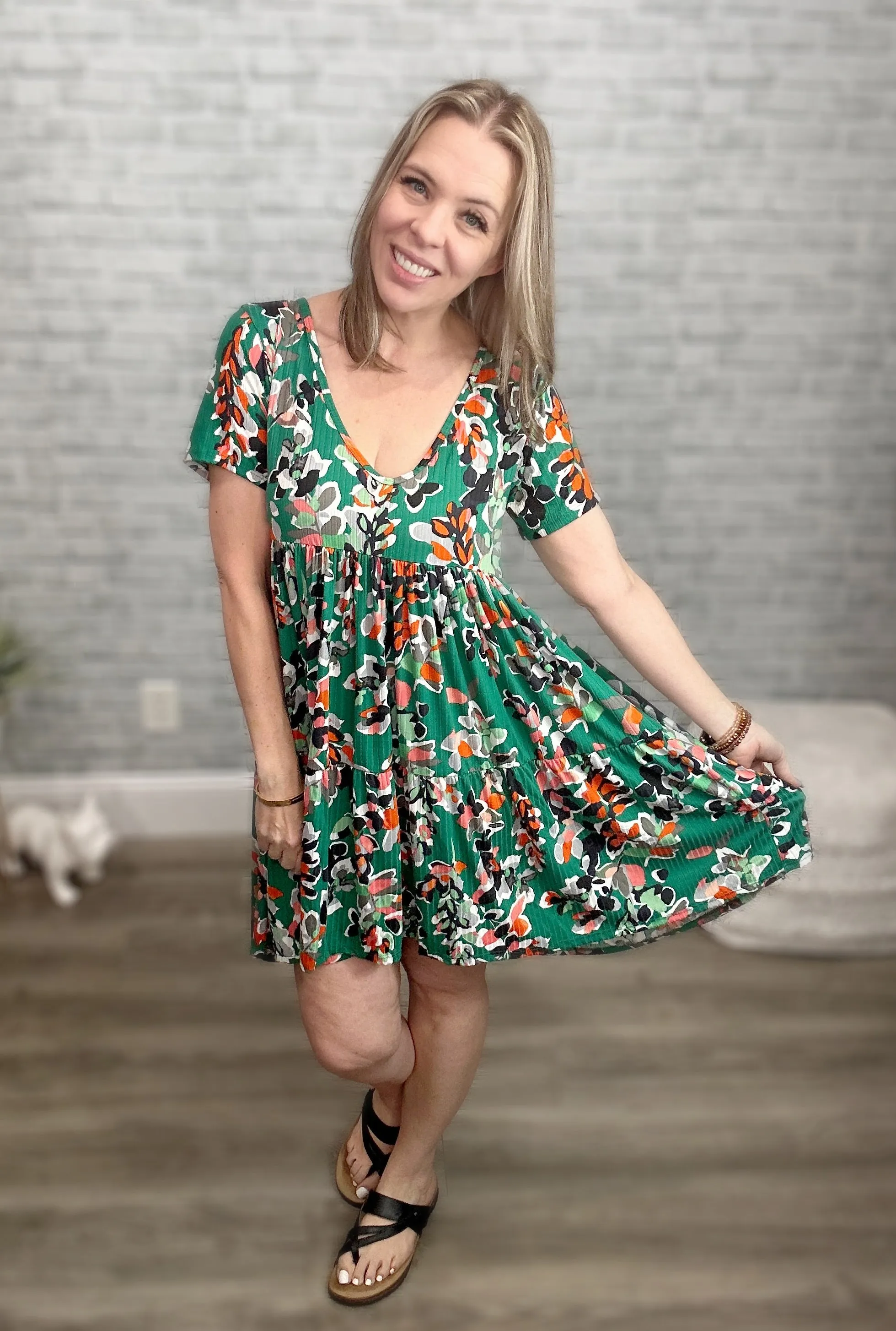 Prints & Solids - Stormi Tiered Ribbed Dress by Blakeley