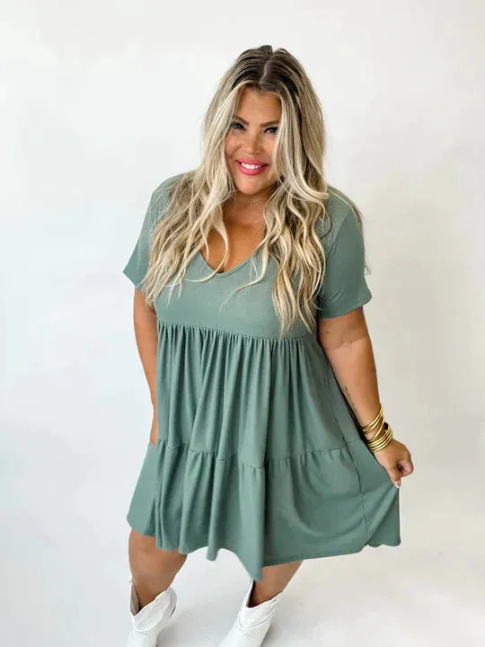 Prints & Solids - Stormi Tiered Ribbed Dress by Blakeley