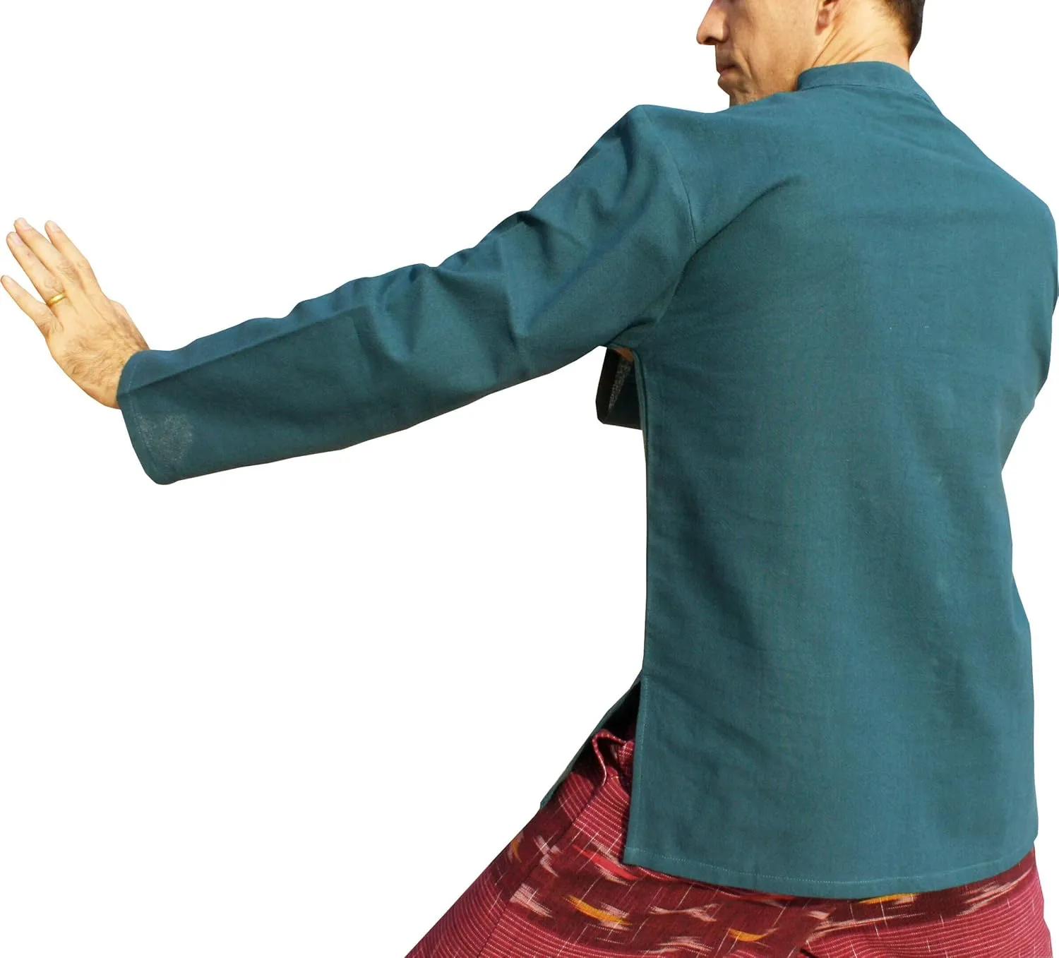 RaanPahMuang Thick Muang Cotton Chinese Jacket Shirt Mandarin Frog Button Front