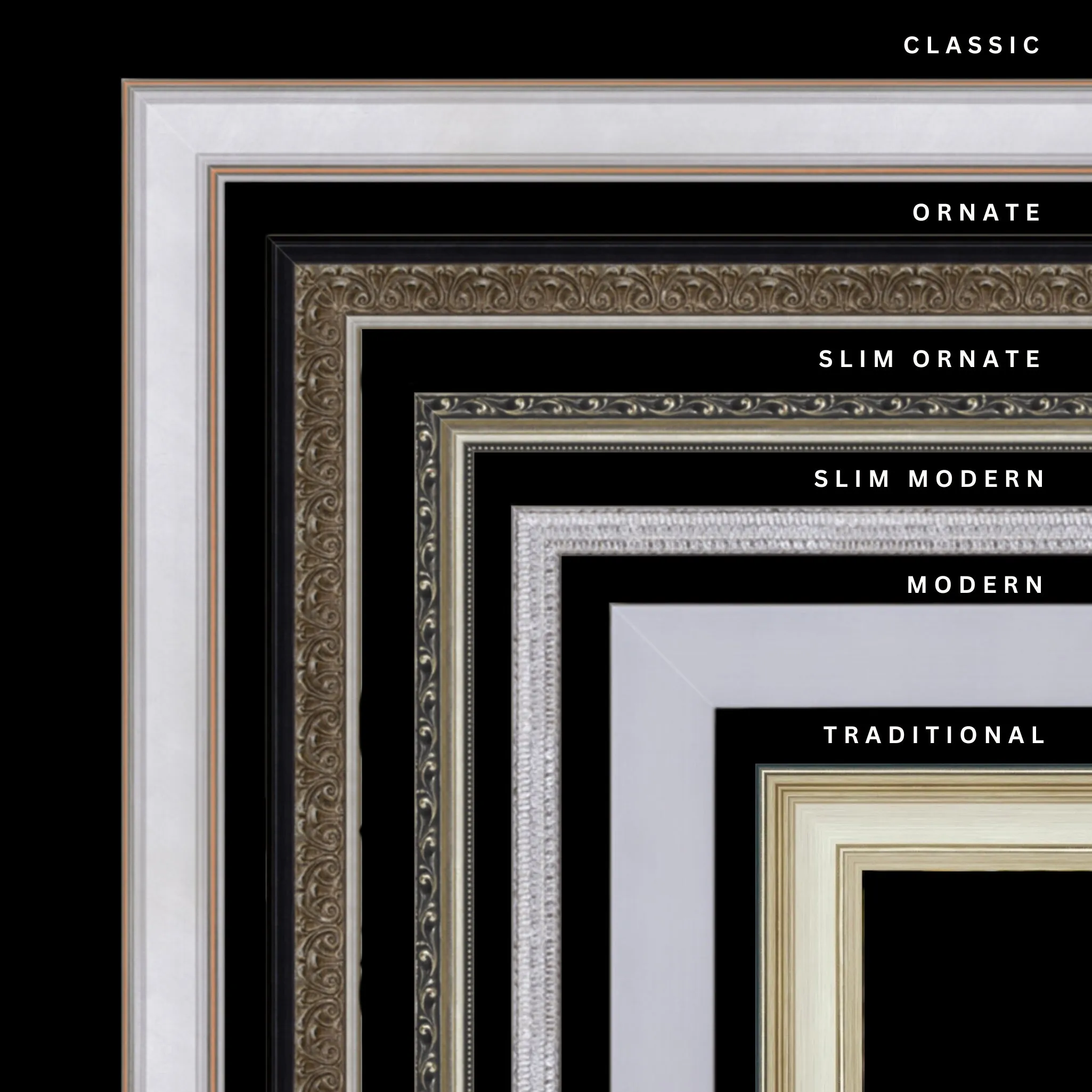 Silver 33x20 Picture Frame Ornate Traditional Classic Antique