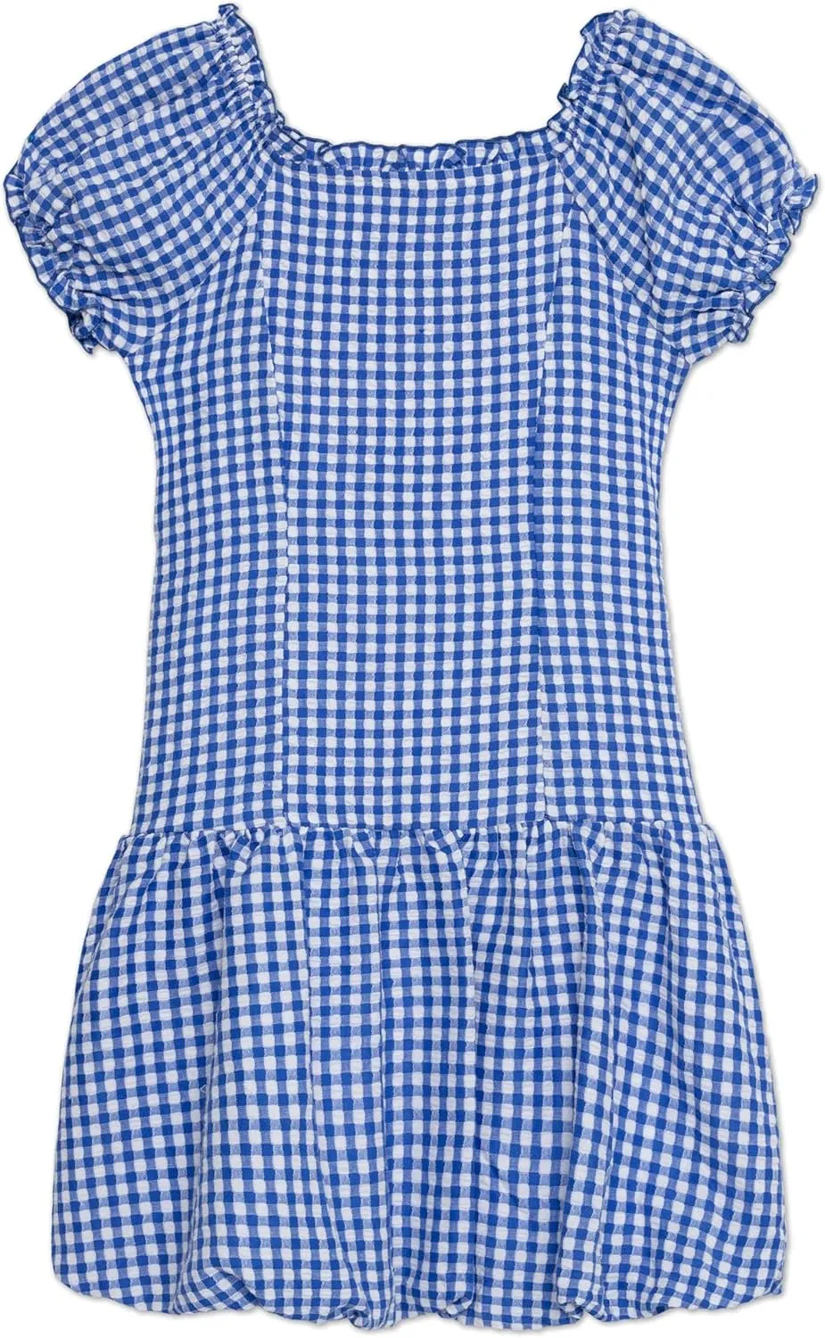 Speechless Girls' Gingham Cotton Drop-Waist Bubble Knee Length Dress