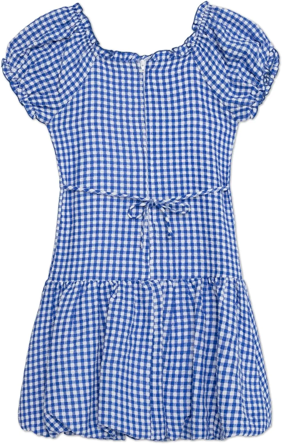 Speechless Girls' Gingham Cotton Drop-Waist Bubble Knee Length Dress