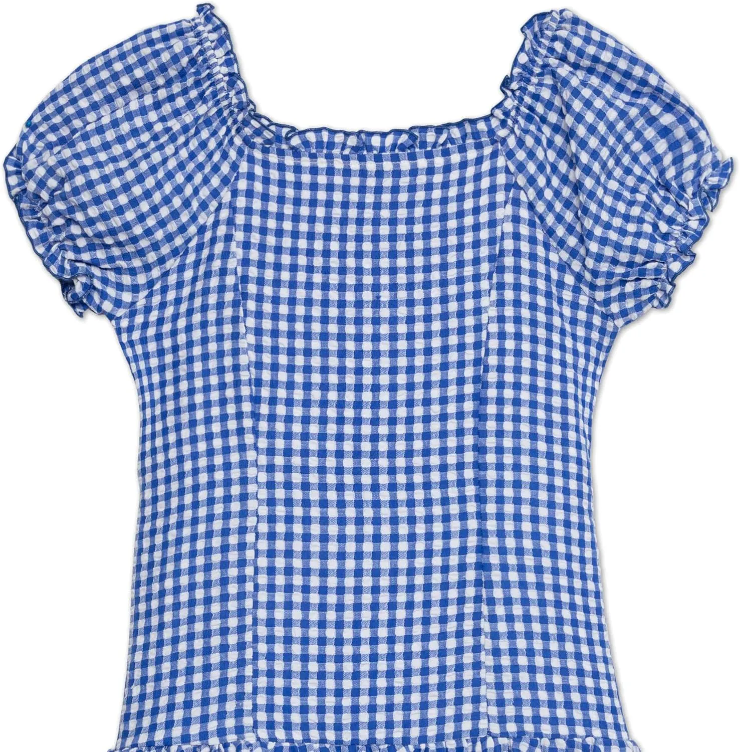 Speechless Girls' Gingham Cotton Drop-Waist Bubble Knee Length Dress