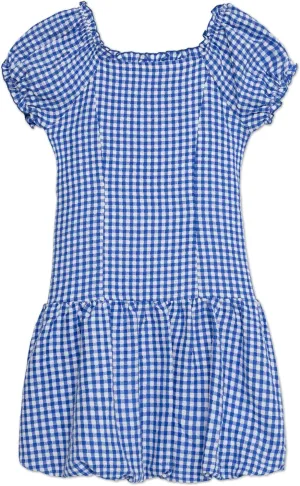 Speechless Girls' Gingham Cotton Drop-Waist Bubble Knee Length Dress