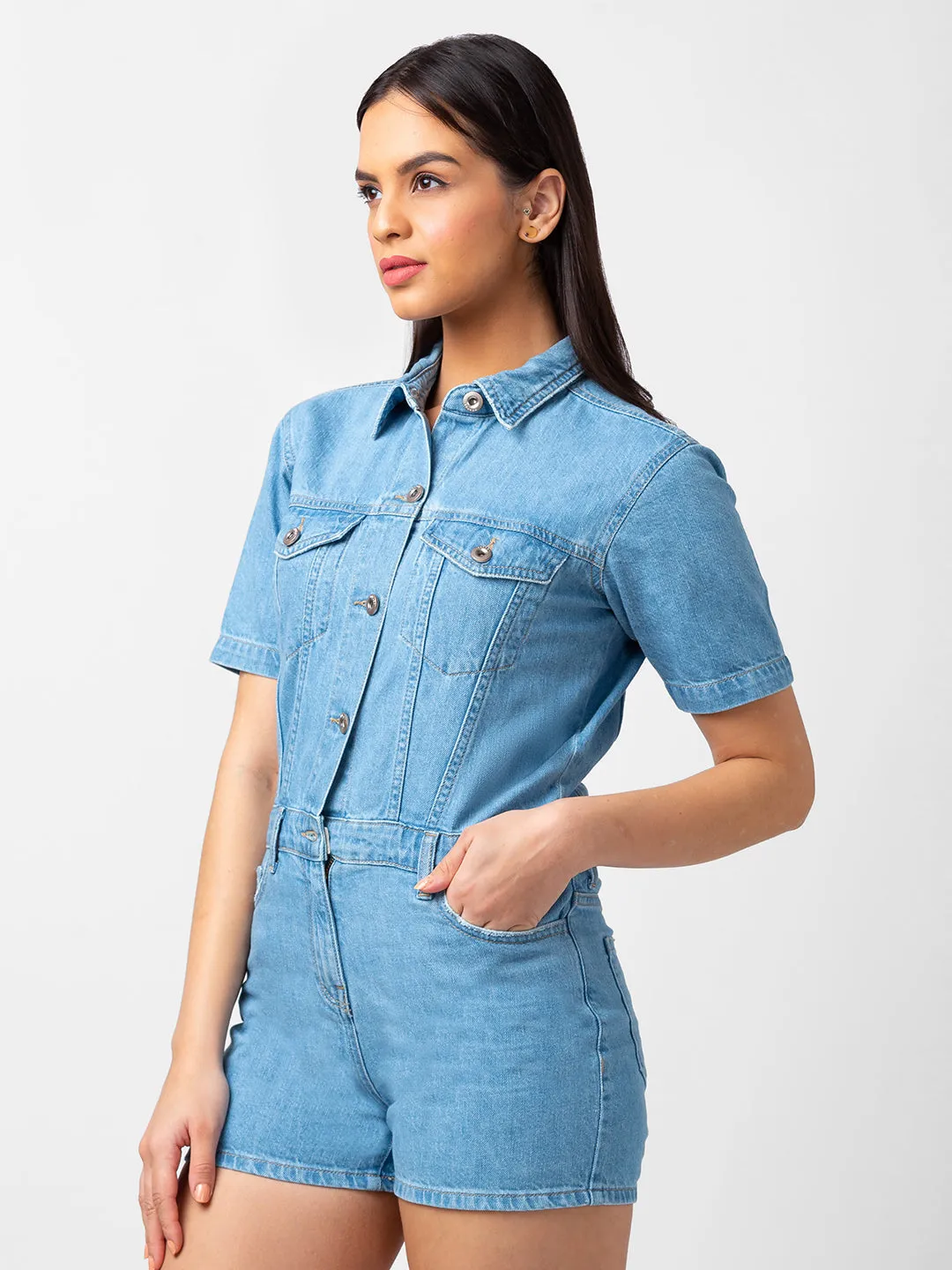 Spykar Solid Women Jumpsuit