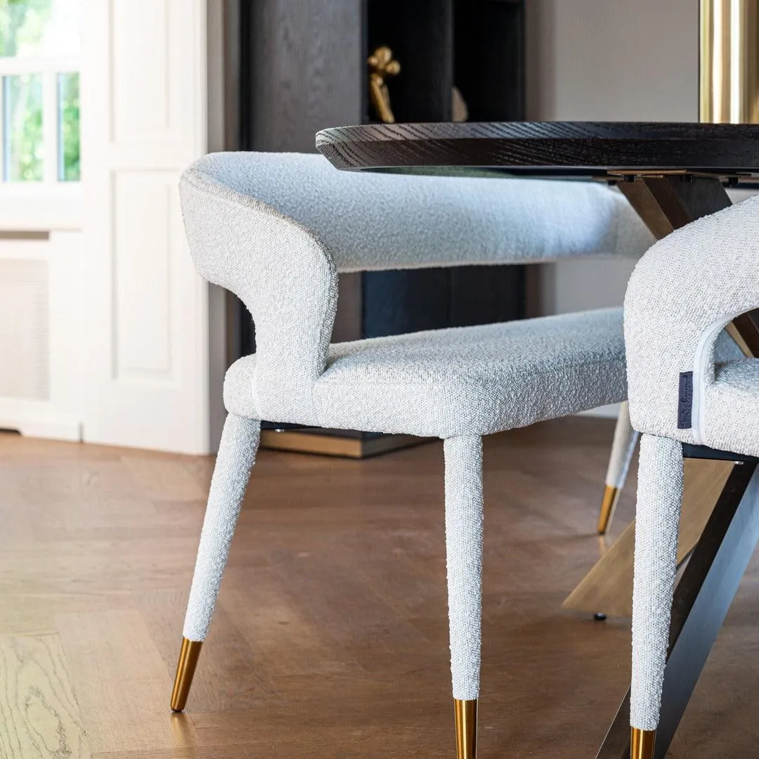 TURIN bouclé chair white