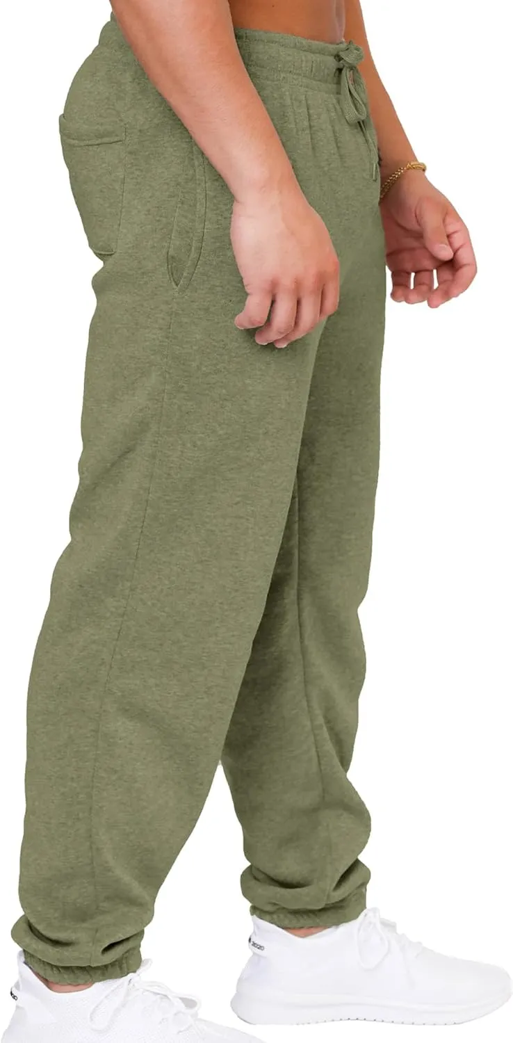 UNIQUE STYLES ASFOOR Elastic Bottom Baggy Sweatpants for Men, Workout Fleece Sweat Pants with Pockets