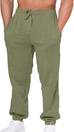 UNIQUE STYLES ASFOOR Elastic Bottom Baggy Sweatpants for Men, Workout Fleece Sweat Pants with Pockets