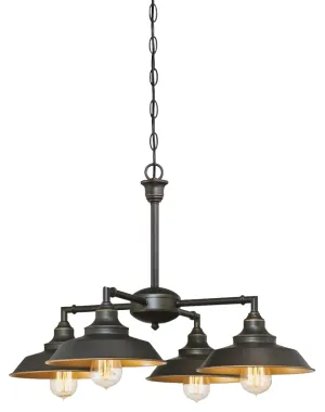 Westinghouse Iron Hill Series 6345000 Chandelier, 120 V, 1-Tier, 4-Lamp, Incandescent, LED Lamp, Metal Fixture :EA: QUANTITY: 1