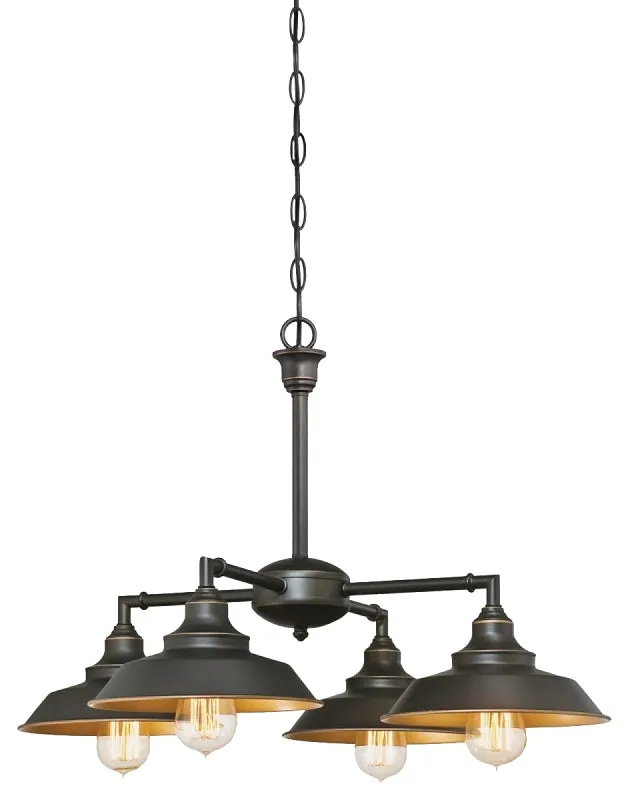 Westinghouse Iron Hill Series 6345000 Chandelier, 120 V, 1-Tier, 4-Lamp, Incandescent, LED Lamp, Metal Fixture :EA: QUANTITY: 1